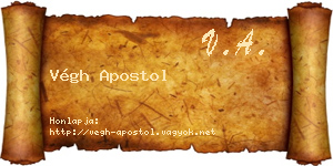 Végh Apostol névjegykártya