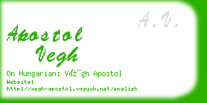apostol vegh business card